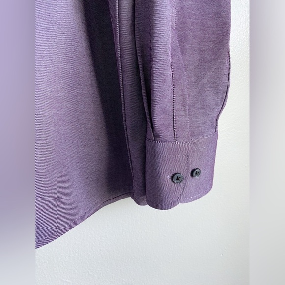 Boss Hugo Boss Men’s Purple Performance Sharp Fit Dress Shirt Micro Pattern XL - Picture 11 of 11